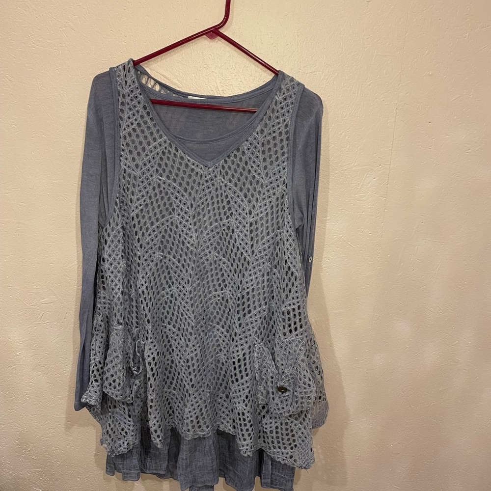 Womens dress with fishnet cover